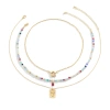 Retro colored water drop pendant collarbone chain, niche imitation crystal chain design necklace from the US cross-border jewelry Item Picture